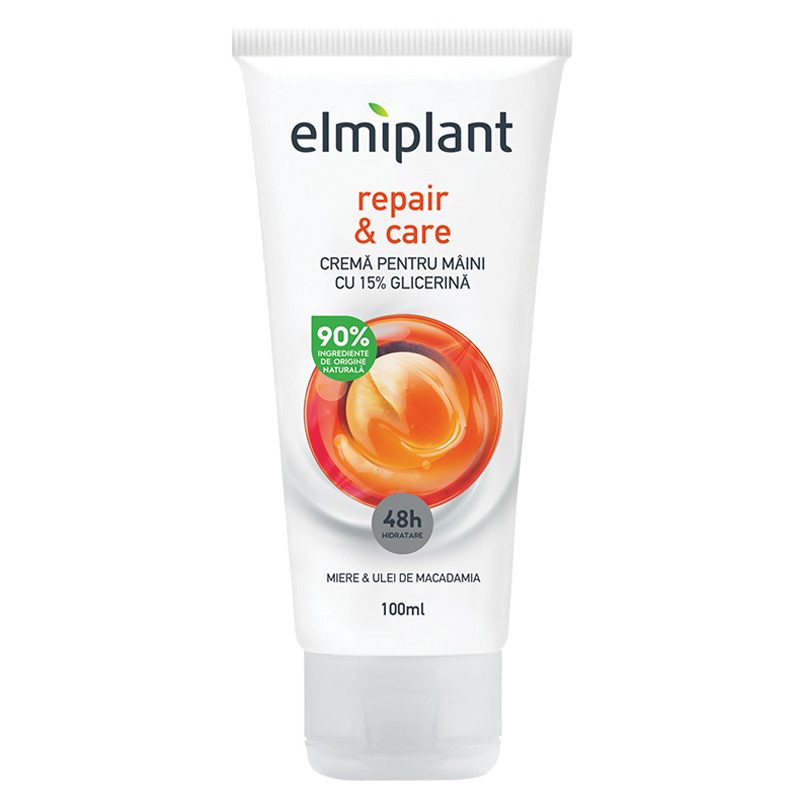 Elmiplant Crema de Maini Reparatoare, Regenerare Intensa si Hidratare Profunda pentru Piele Uscata, Textura Bogata, 100 ml