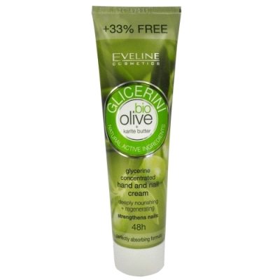 Eveline Cosmetics, Crema de Maini cu Glicerina, Extract de Masline si Bio Panthenol, Hidratare Intensa, 100 ml