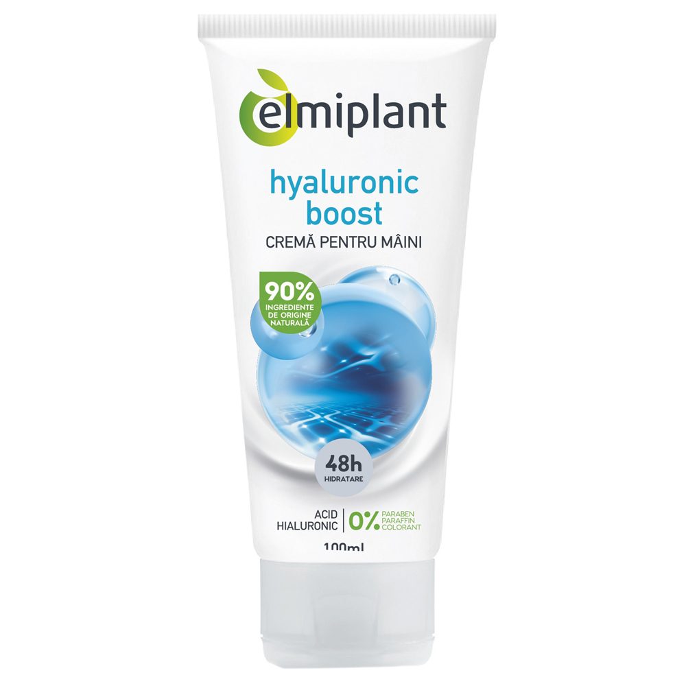 Elmiplant Crema de Maini Hyaluronic Boost, Hidratare Intensa cu Acid Hialuronic, Textura Usoara, 100 ml