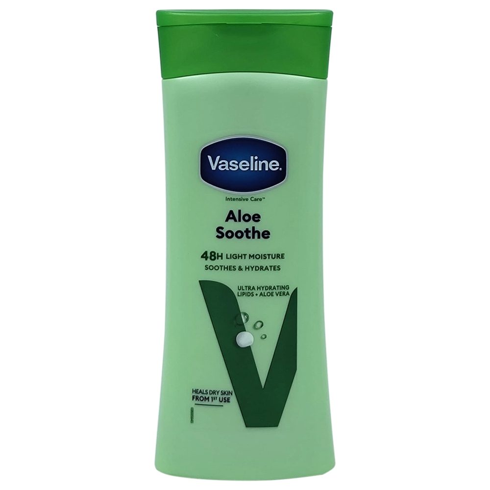 Vaseline Lotiune de Corp Hidratanta, Aloe Soothe pentru Calmarea Pielii Uscate, Extract de Aloe Vera, 400 ml
