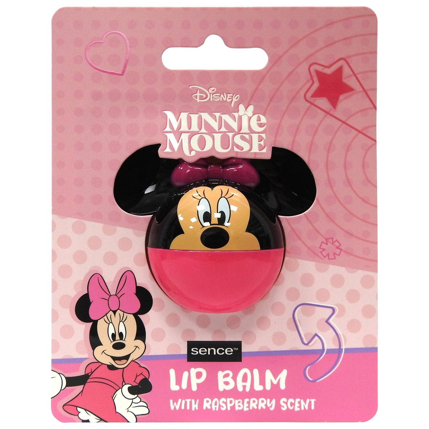 Balsam de Buze Disney, Model 3D Minnie Mouse, Hidratare Buze, Roz, 4.5 g