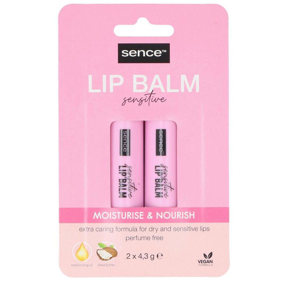 Sence Balsam De Buze Hidratant, Formula Sensitive Pentru Buze Sensibile, Set 2 Bucati x 4.3 g