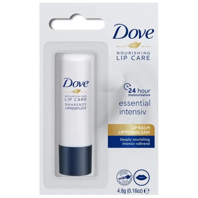 Dove Balsam de Buze Intensiv pentru Hidratare, Formula cu Nutrienți Esențiali, Textură Cremoasă, 4.8 g