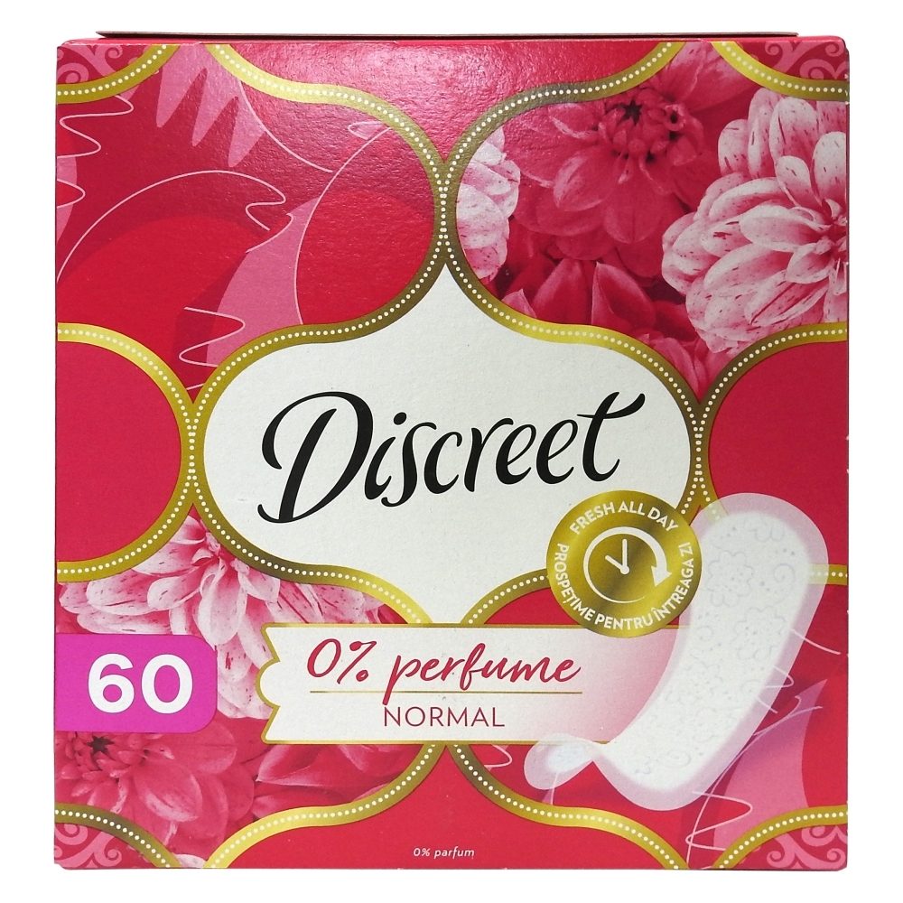 Absorbante Zilnice Discreet Multiform Normal, Protectie Subtire Fara Parfum, Material Respirabil, 60 Bucati