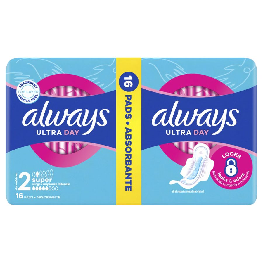 Always Ultra Super Plus, Absorbante Igienice cu Aripi, Protectie si Confort, Marimea 3, 16 Bucati