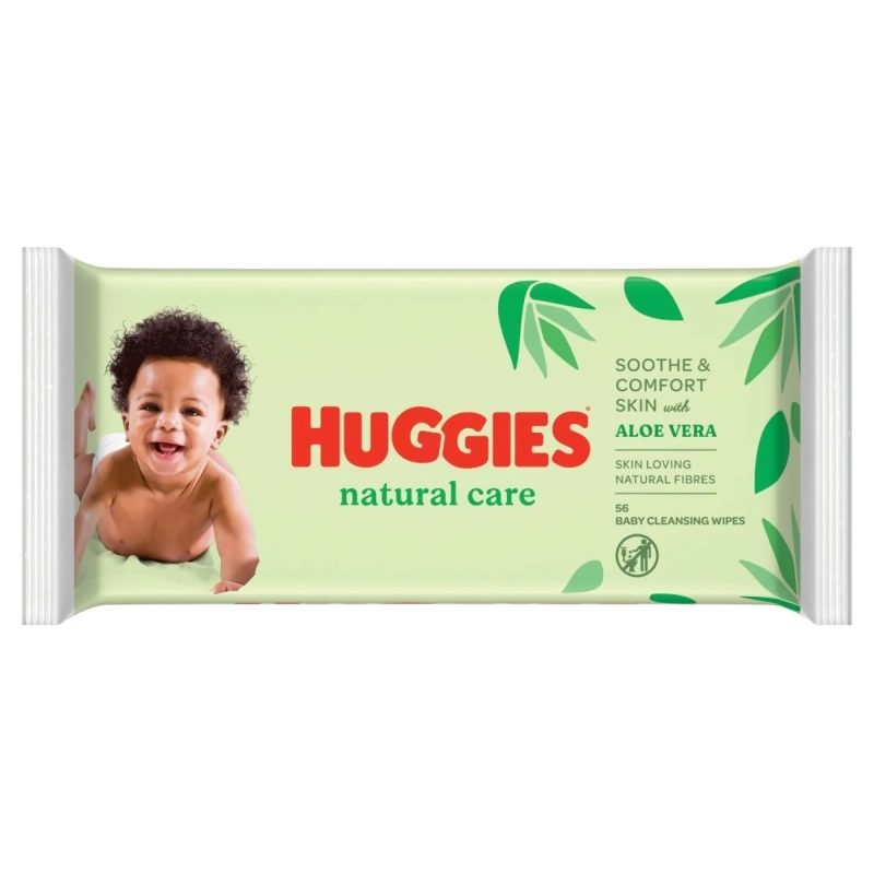 Huggies Servetele Umede Pentru Bebelusi, Imbogatite Cu Aloe Vera Si Vitamin E, Din Fibre Naturale Absorbante, 56 Bucati