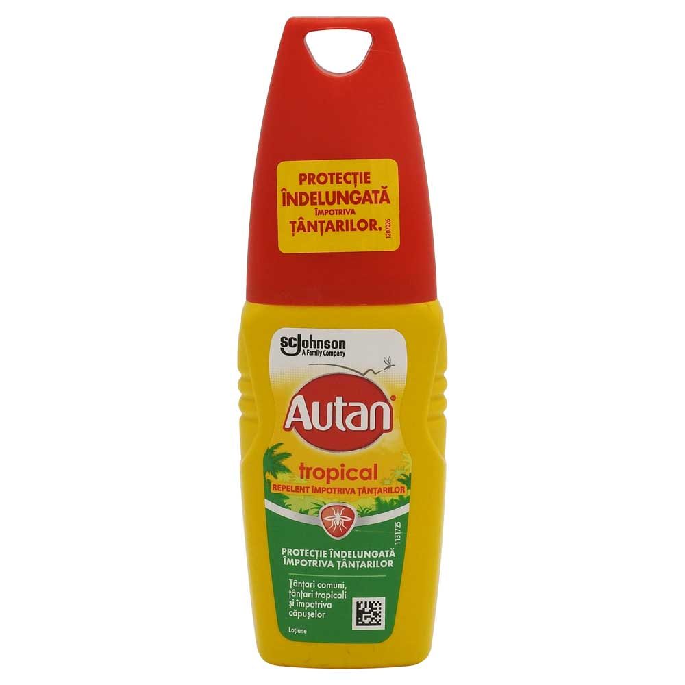 Autan Tropical Lotiune Repelenta Impotriva Tantarilor, Protectie Indelungata, Spray de Corp, 100 ml