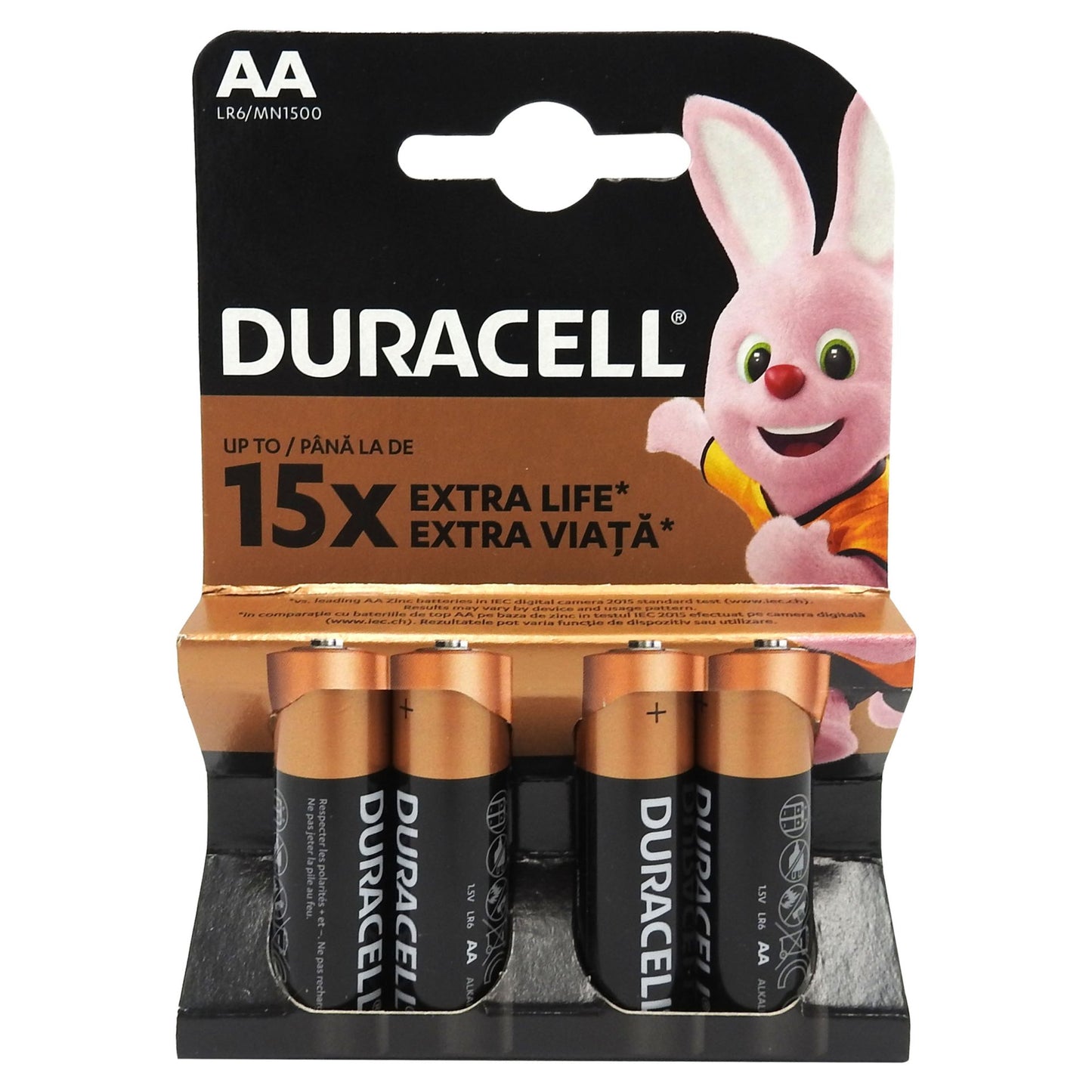Duracell Baterii Alcaline AA, R6, Putere De Lungă Durată, Set 4 Bucăți