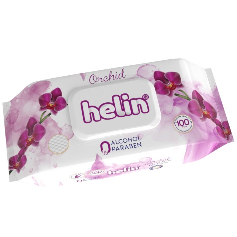 Helin Servetele Umede cu Parfum de Orhidee, Curatare Delicata, Capac de Plastic, 100 Bucati