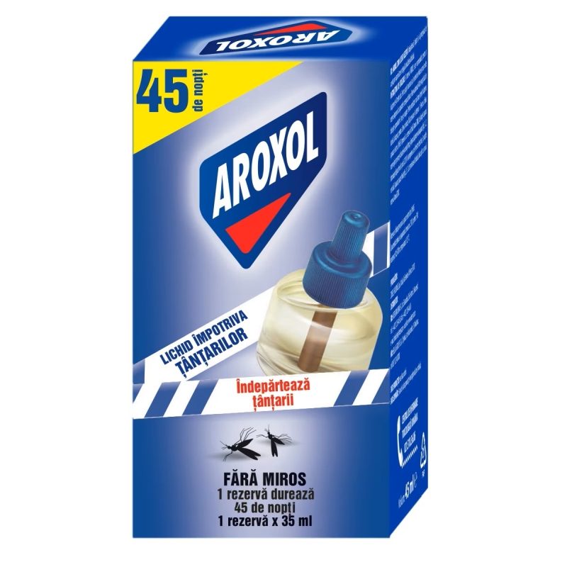 Rezerva Lichida Antitantari Aroxol, Protectie Eficienta 45 Nopti, Dispozitiv Electric, 35 ml