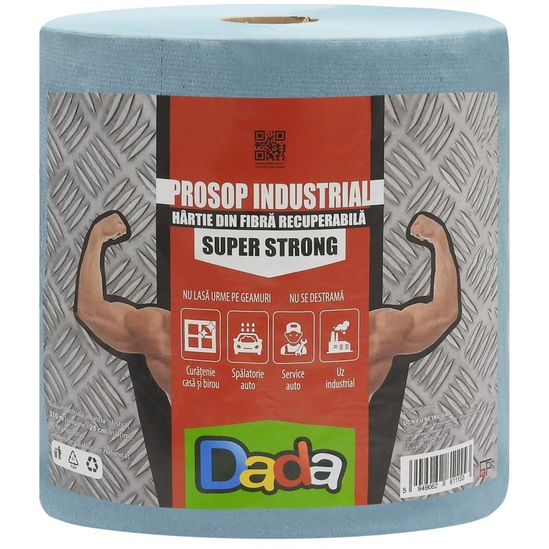 Dada Prosop Hartie Industrial, Role Jumbo Super Strong, 1 Strat, 310 m, Alb