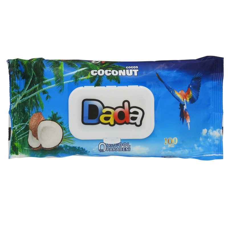 Dada Șervețele Umede Pentru Bebelauși, Extract De Cocos, Hipoalergenice, 100 Bucăți