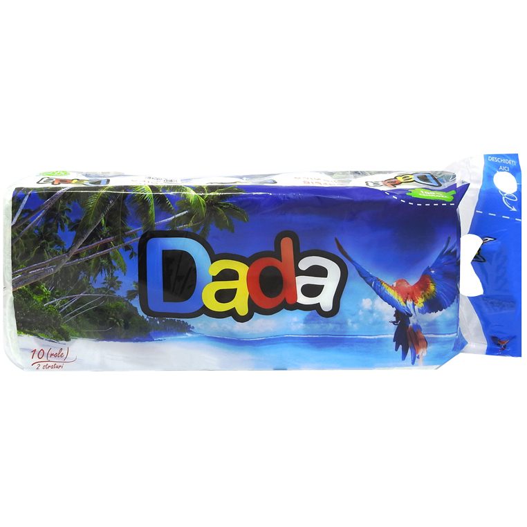 Dada Hartie Igienica, Textura Fină și Rezistentă, Celuloză, 2 Straturi, 10 Role