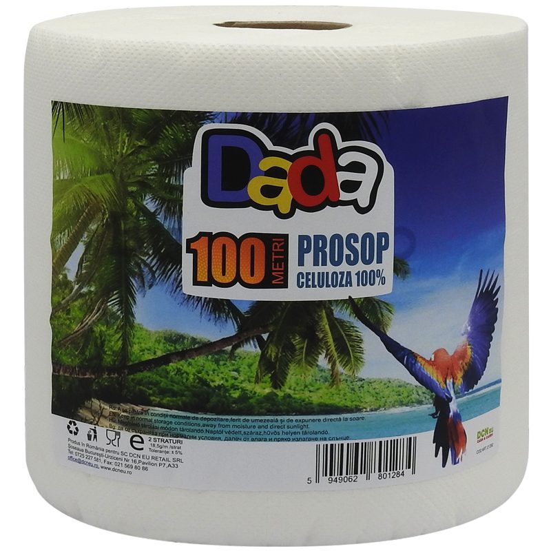 Dada Prosop Bucatarie Hartie, Rola Uriasa Absorbanta, 2 Straturi, 100 m