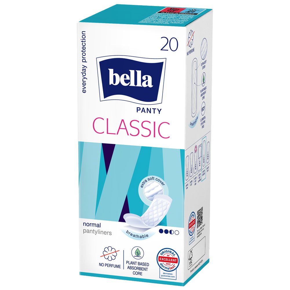 Bella Panty Classic, Absorbante Zilnice de Tip Protejslip, Forma Anatomica, 20 Bucati