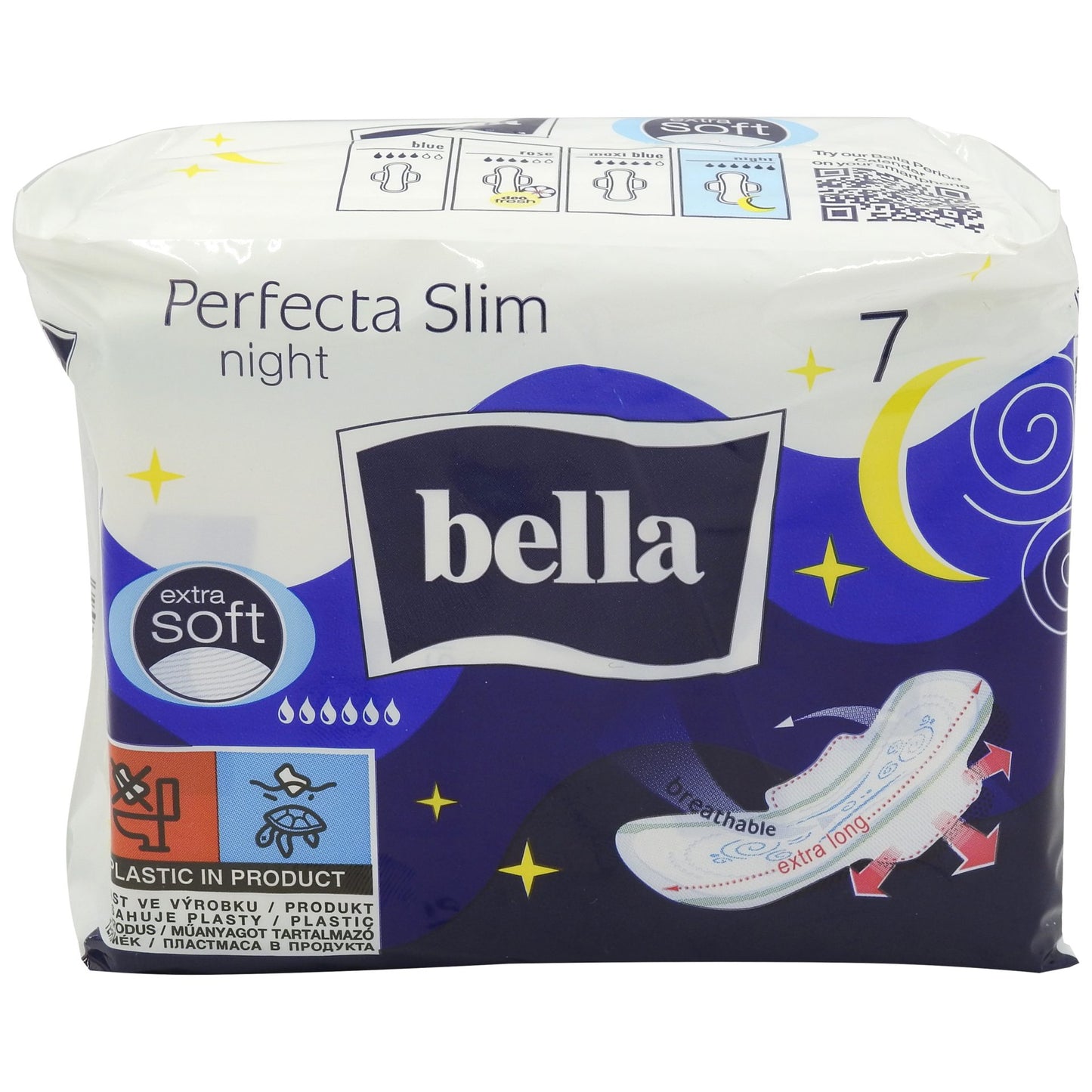 Bella Perfecta Ultra Night Extra Soft, Absorbante Igienice cu Aripi, Suprafață Delicată din Bumbac, Protecție Nocturnă, 7 Bucăți