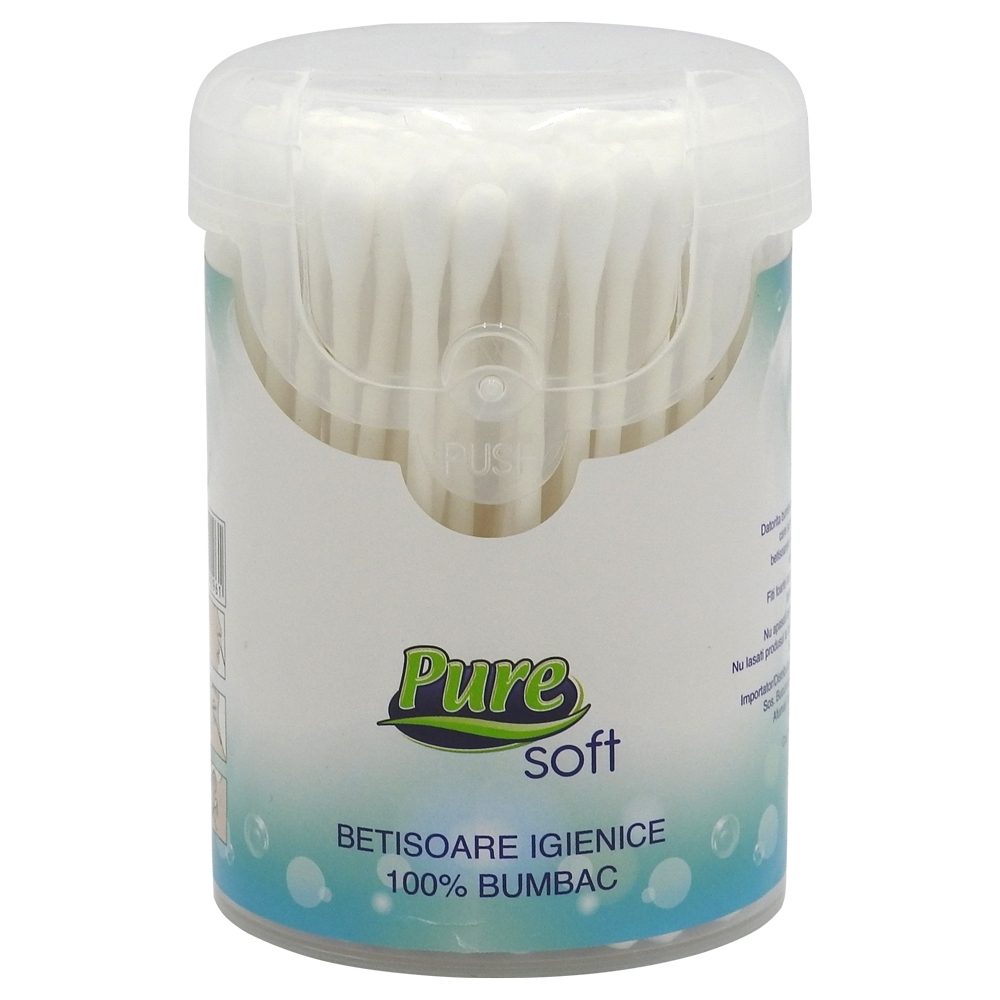 Betisoare Urechi, Bumbac Pur, Capete Rotunde, 100 Buc