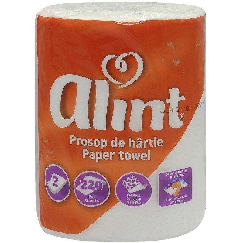 Alint Prosop Hartie Bucatarie Practic, Rola Absorbanta, 2 Straturi, 220 Foi