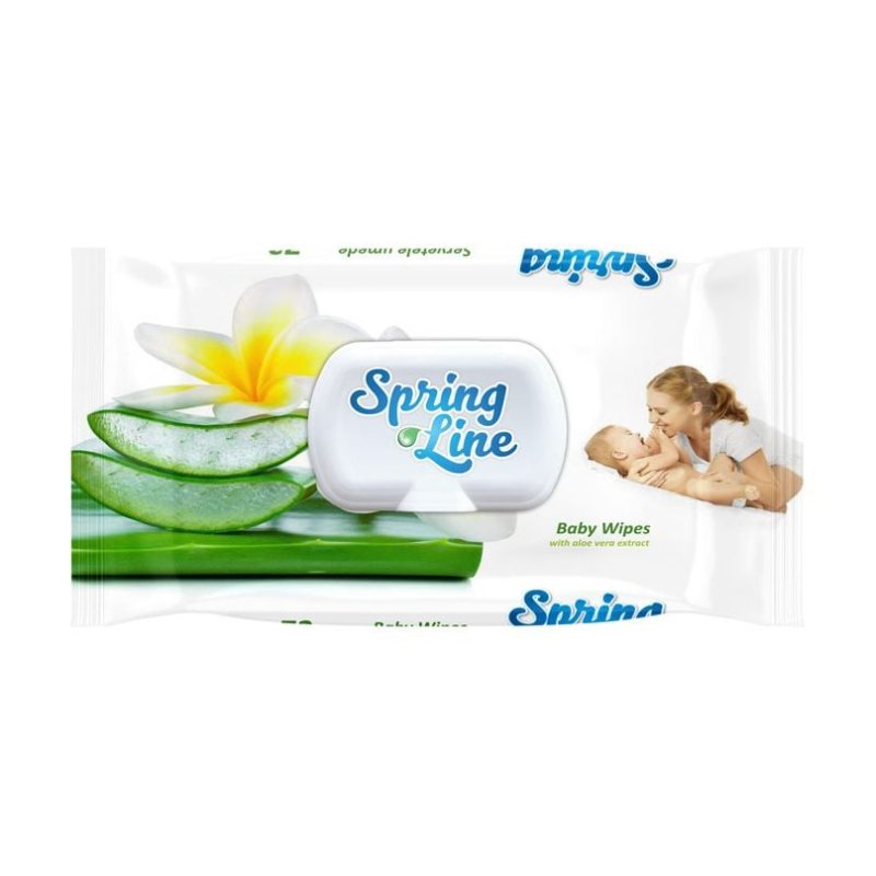 Spring Line, Șervețele Umede Igienice, Hidratante, Cu Capac, 72 Bucăți