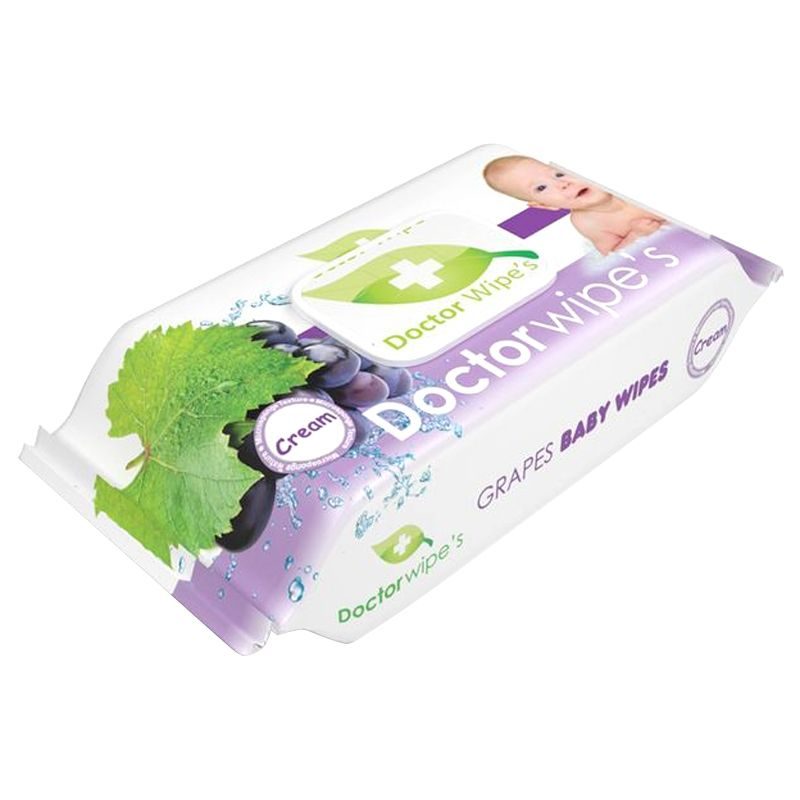 Șervețele Umede Doctor Grapes, Parfum de Struguri, Formula Delicată, 60 Bucăți
