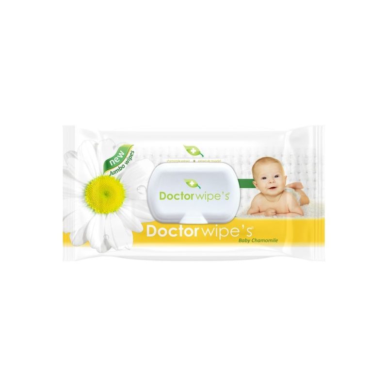 Doctor Șervețele Umede Antibacteriene Cu Mușețel, Capac Jumbo Reutilizabil, Curățare Delicată, 72 Bucăți
