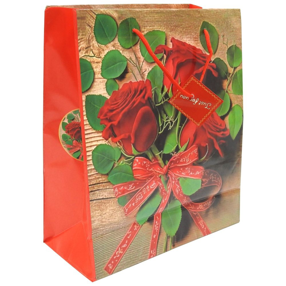 Punga Cadou Din Hartie, Model Mediu, Elegant Si Rezistent, Maner Textil, Albastru, 25 x 20 x 10 cm