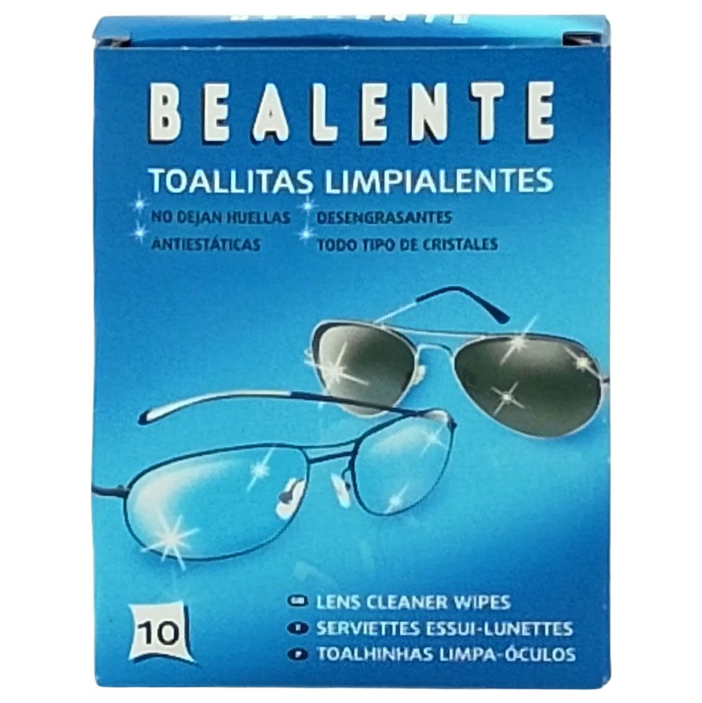 Bealente, Șervețele Umede Pentru Curățarea Ochelarilor Și Lentilelor, Efect Anti-Aburire Și Antistatic, Ambalate Individual, 10 Bucăți