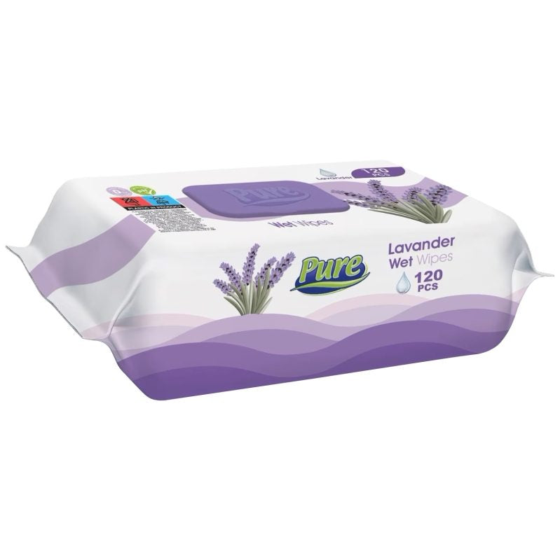 Servetele Umede Pure, Curatare Delicata, Extract de Lavanda, 120 Bucati