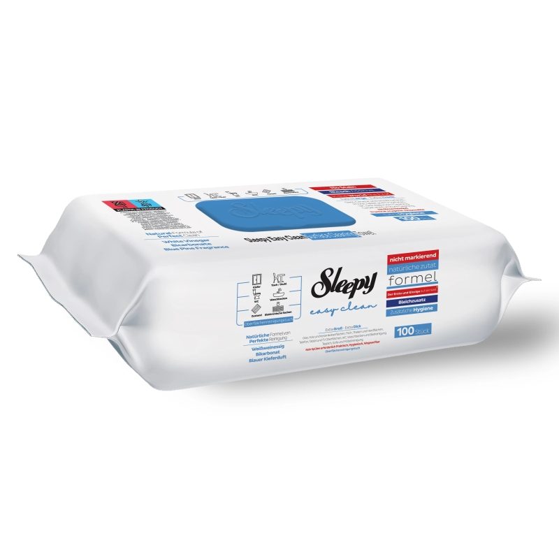 Sleepy Easy Clean Șervețele Umede Multisuprafețe, Curățare Extra Igienică, Cu Oțet Alb și Bicarbonat de Sodiu, 100 Bucăți