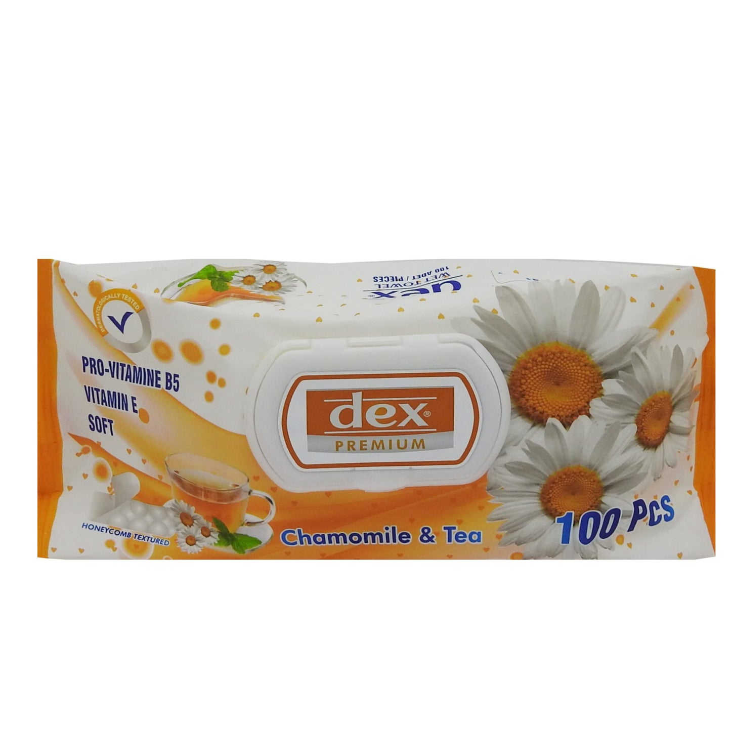 Șervețele Umede Dex, Mușețel și Ceai, Textură Moale, Curățare și Hidratare, Pachet 100 Bucăți