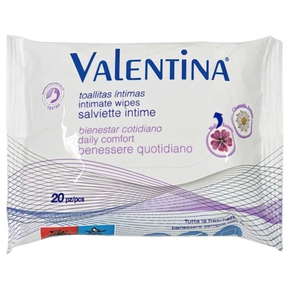 Șervețele Intime Valentina, Curățare Delicată, Textură Moale, 20 Bucăți