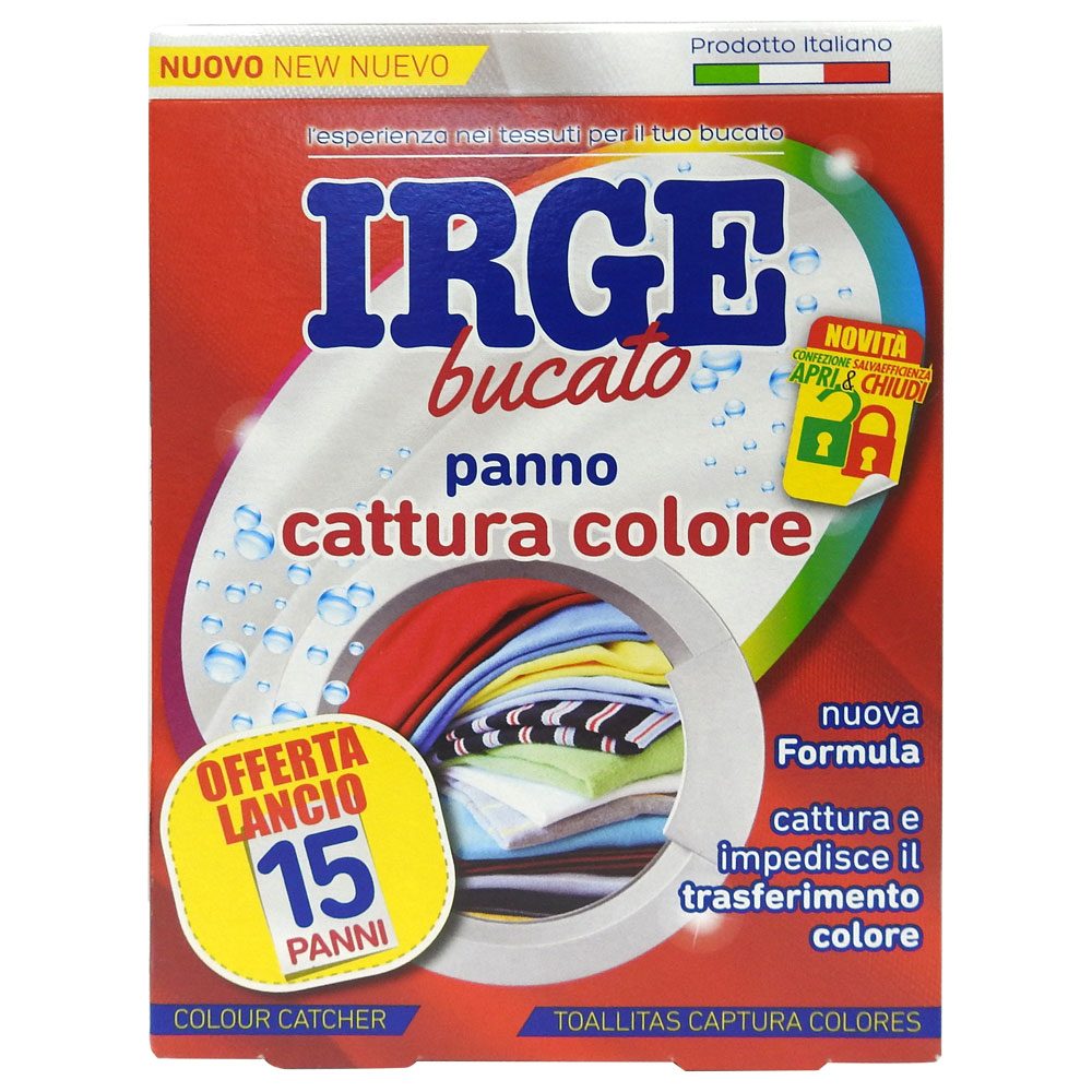 Irge, Șervețele Captatoare de Culoare și Protecție Împotriva Transferului, Tip Classico, 15 Bucăți