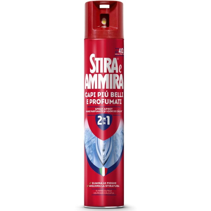 Stira E Ammira, Spray Apret Pentru Calcare Usoara, Solutie Amidon Rufe, Parfum Proaspat, 500 ml