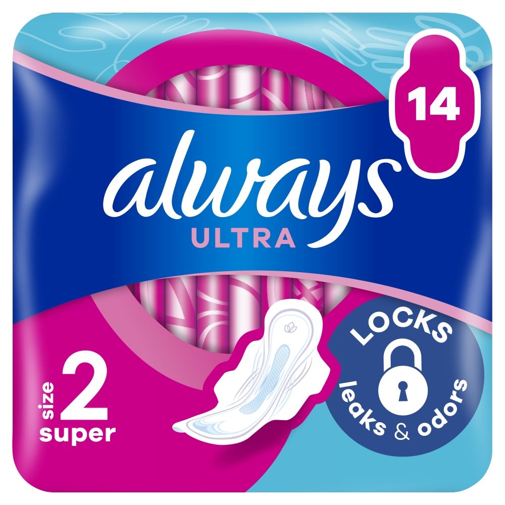 Always Ultra Super Plus, Absorbante Igienice cu Aripi, Protectie si Confort, Marimea 3, 14 Bucati