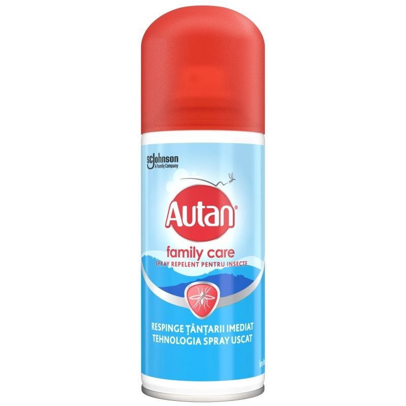 Autan Family Care Spray Repelent Împotriva Țânțarilor, Hidratare Cu Aloe Vera, Protecție Eficientă, 100 ml