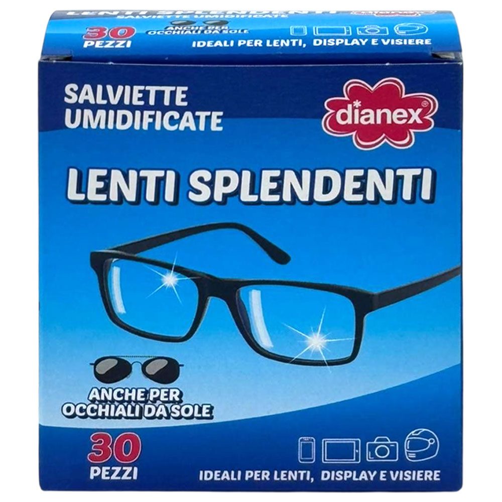 Dianex Șervețele Umede pentru Curățarea Ochelarilor, Efect Antireflex și Antiaurire, Material Fin, 30 Bucăți