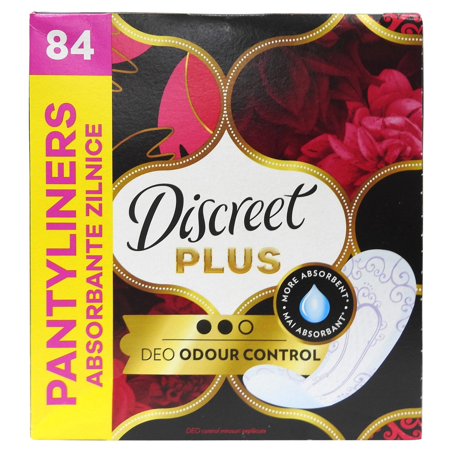 Absorbante Zilnice Discreet Multiform Waterlily, Tehnologie Odour Control, Parfum Floral, 84 Bucati