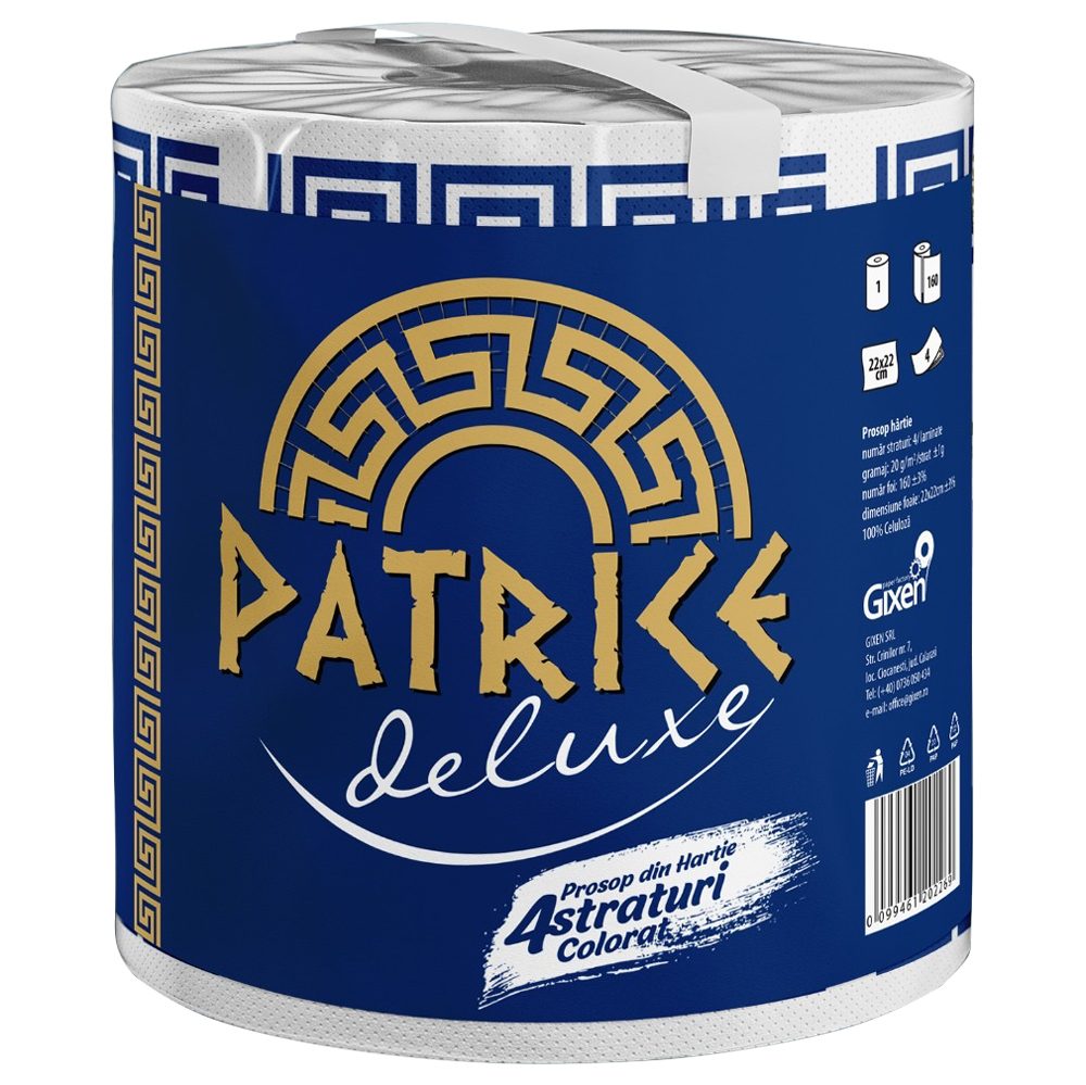 Patrice Prosop Bucatarie Deluxe, Role Hartie Absorbanta, 4 Straturi, Alb, 1 Rola