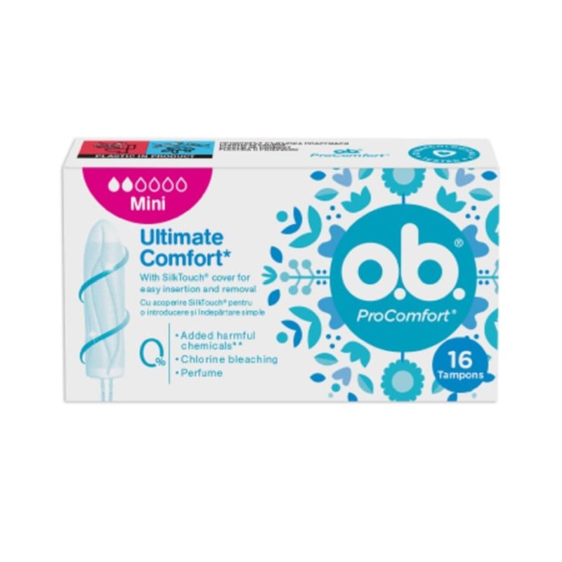 Ob Tampoane Interne ProComfort, Tehnologie Dynamic Fit, 16 Bucăți, Mini