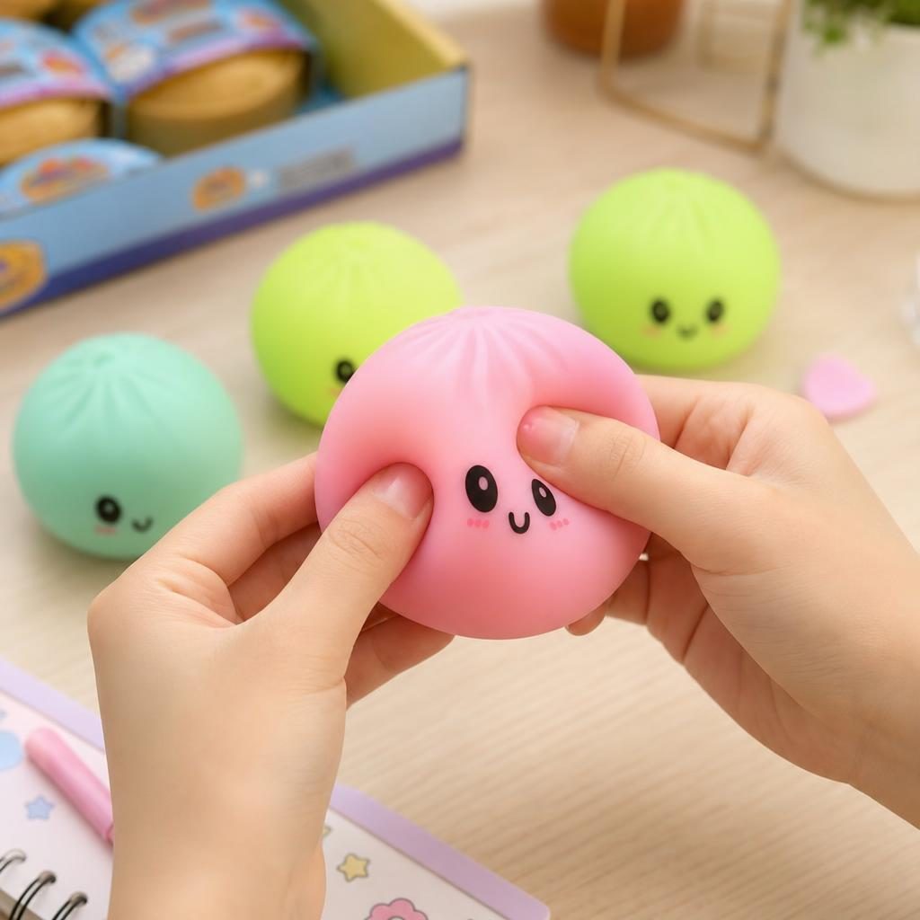 NeeDoh Jucarie Squishy Antistres, Design Kawaii Fata Zambitoare, Silicon, 5.5 cm, Mix Culori
