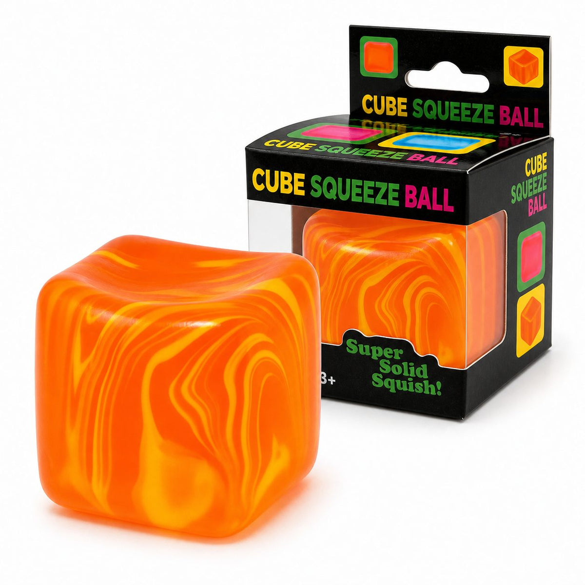 Jucarie Squishy Cub Antistres, Model Linii Flow cu Revenire Lenta, Maltoza si TPR, 4.5x4.5 cm, Portocaliu