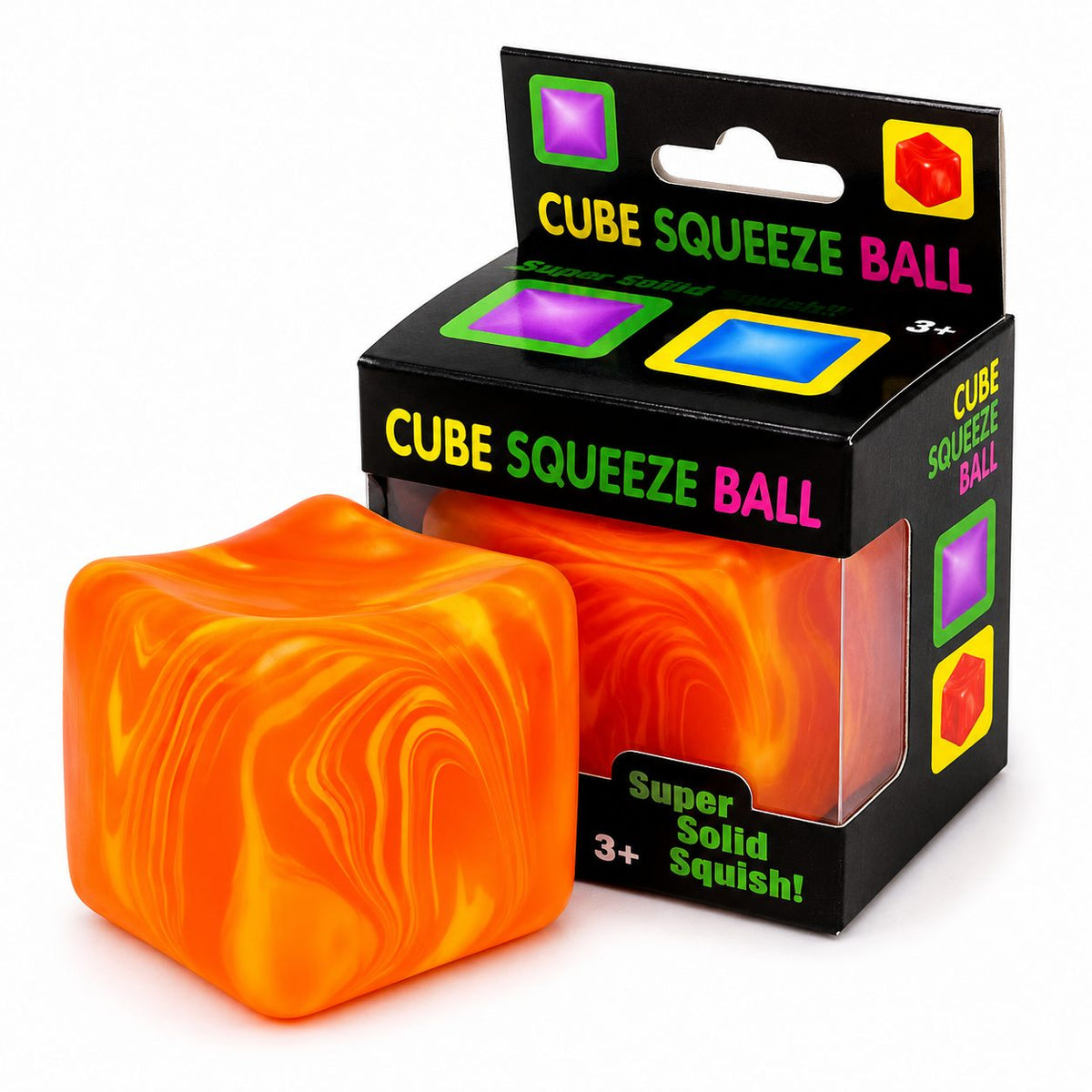Jucarie Squishy Cub Antistres, Model Linii Flow cu Revenire Lenta, Maltoza si TPR, 4x4 cm, 80 g, Portocaliu