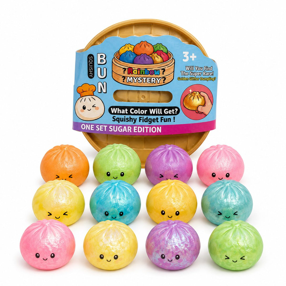 Jucarie Antistres Squishy, Model Dumpling Kawaii, Silicon Si Plastic, 5 cm, Culoare Aleatorie
