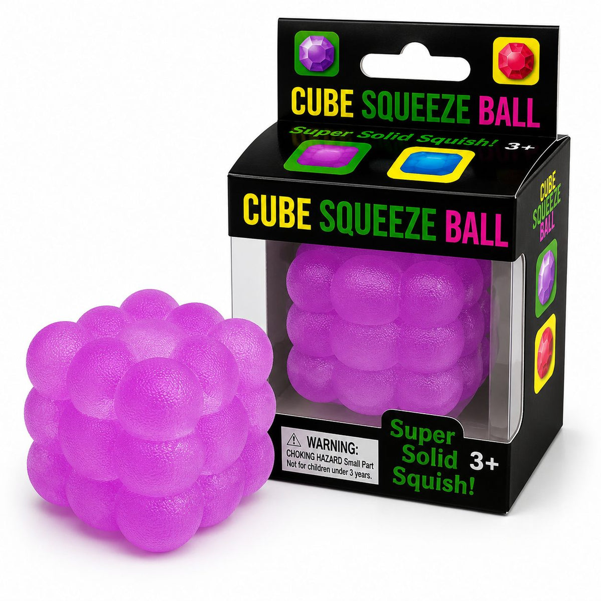 Jucarie Squishy Antistres Tip Cub, Model Sculptat cu Revenire Lenta, Spuma Densa, 5 cm, 180 g, Mov
