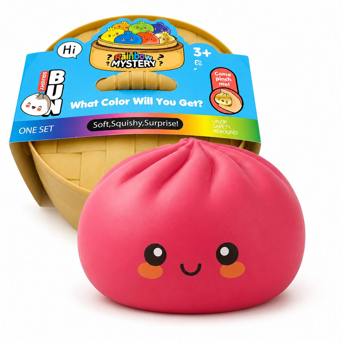 Jucarie Antistres Squishy Dumpling, Revenire Lenta Slow-Rise, Spuma Poliuretanica, 25 cm, 1.5 kg, Roz