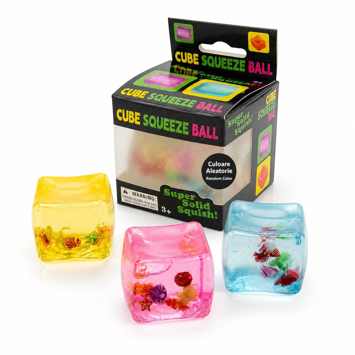 Jucarie Squishy Antistres, Cub Fidget 3D Comprimabil cu Revenire, Termoplastic, Model Cub de Gheata Ocean, 5x5x5 cm, Culori Random