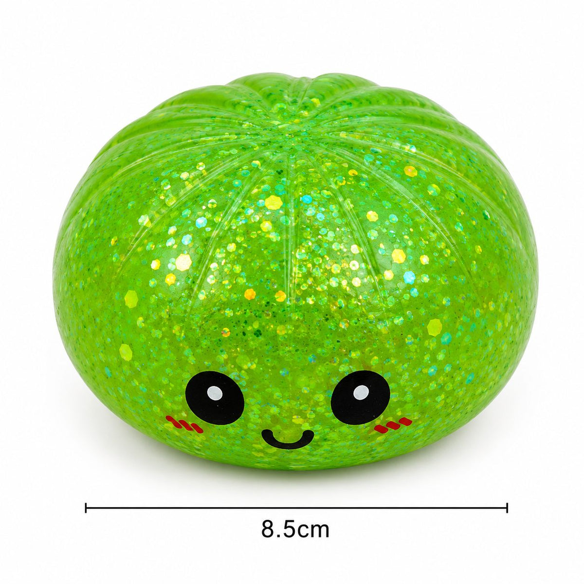 Jucarie Squishy Dumpling Antistres, Glitter Edition cu Revenire Lenta, Material TPR, 8.5 cm, Culoare Aleatorie