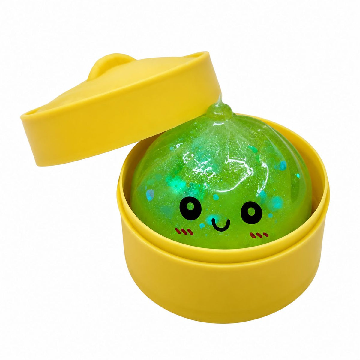 Jucarie Squishy Dumpling Antistres, Revenire Lenta cu Sclipici, Termoplastic, 4 cm, Culoare Aleatorie