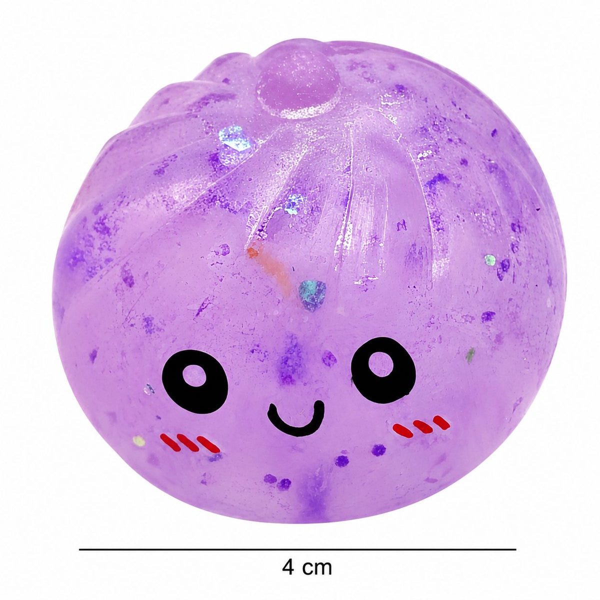 Jucarie Squishy Dumpling Antistres, Revenire Lenta cu Sclipici, Termoplastic, 4 cm, Culoare Aleatorie