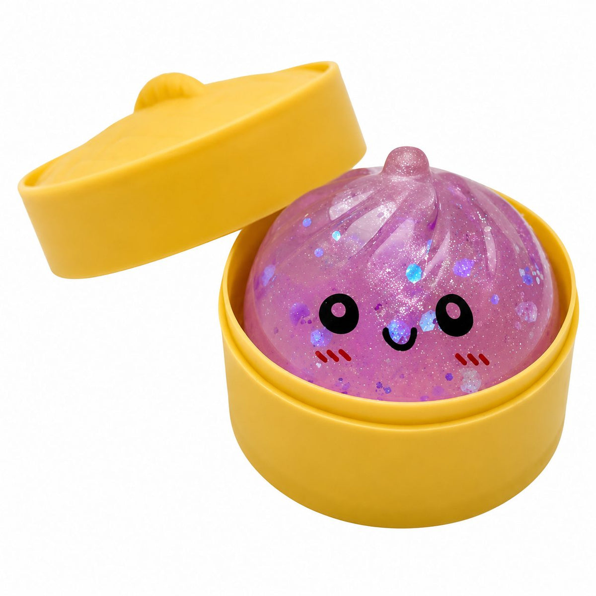 Jucarie Squishy Dumpling Antistres, Revenire Lenta cu Sclipici, Termoplastic, 4 cm, Culoare Aleatorie